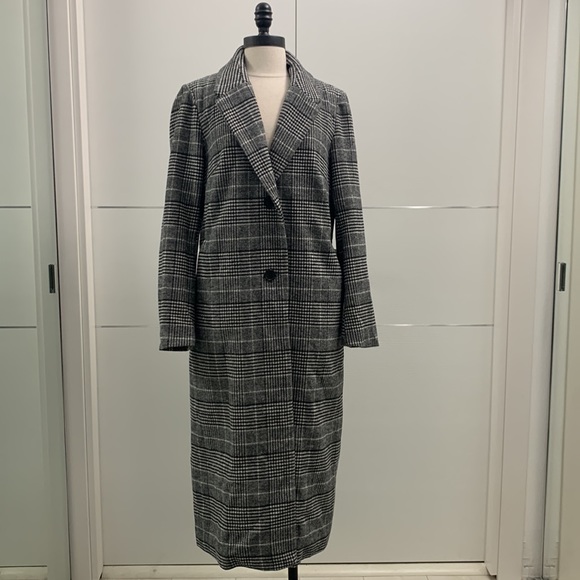 Ellos NWT Wool-Blend Long Plaid Coat size 10 - Picture 2 of 16